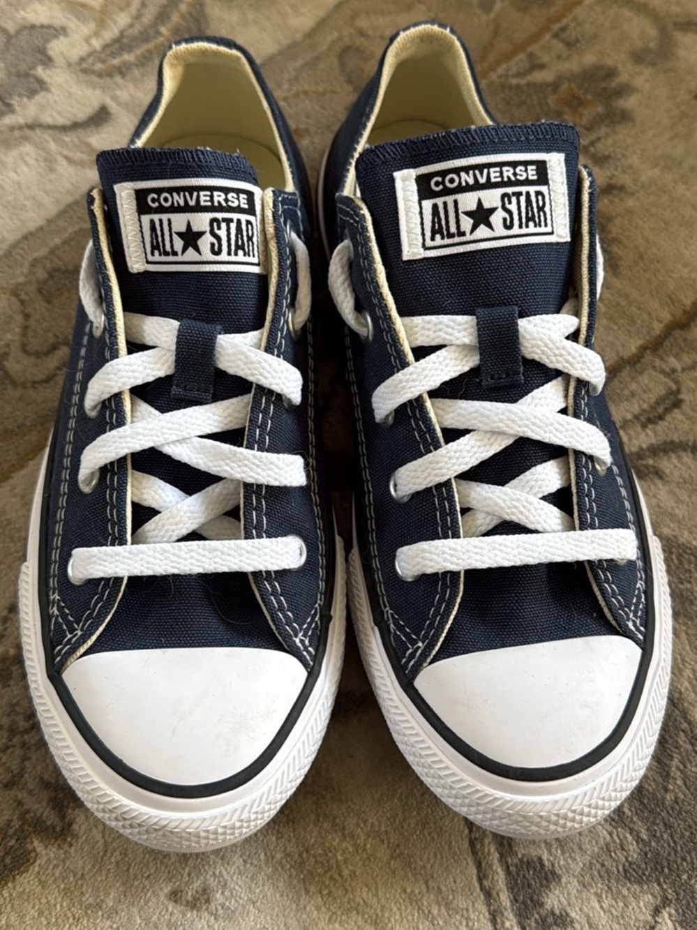 Converse Kids Navy and White Low Top Sneakers
